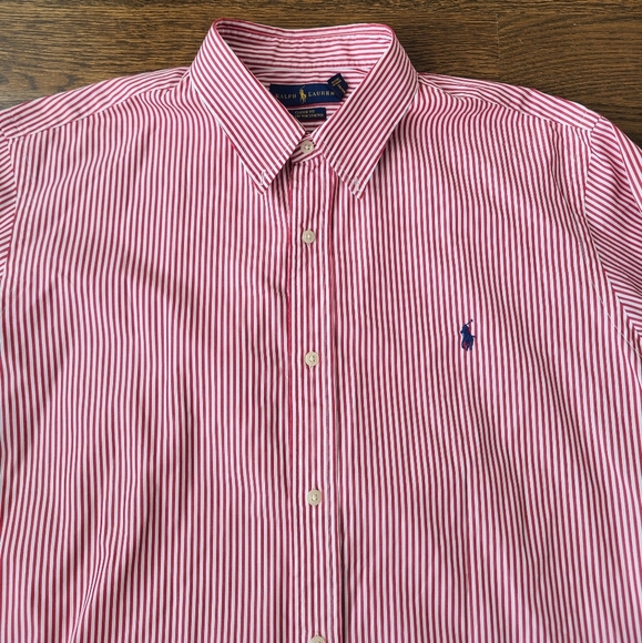 Ralph Lauren striped men's shirt sz.XXL red/white - Picture 2 of 10